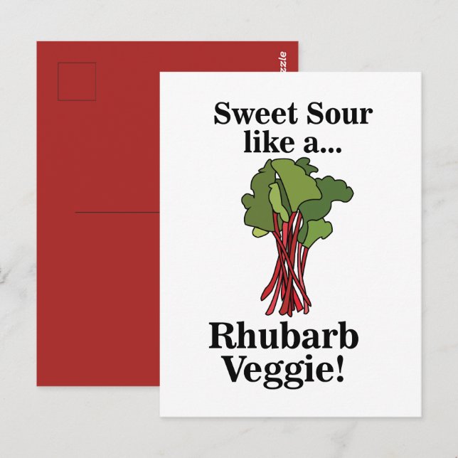 Rhubarb Veggie Food Funny Postcard (Front/Back)