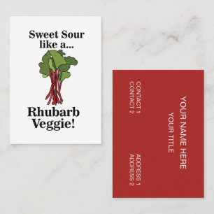Rhubarb Veggie Funny Food Business Card