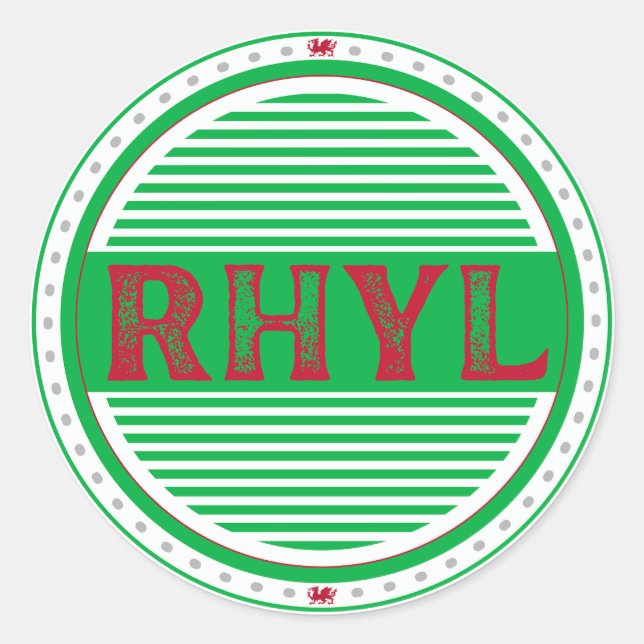Rhyl City Pride Emblem – Welsh Identity Classic Round Sticker (Front)