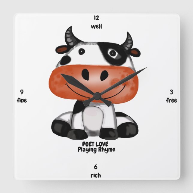Rhyme Square Wall Clock (Front)