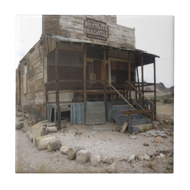 Rhyolite Mercantile Building Ceramic Tile (Front)