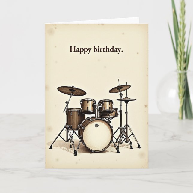 Rhythm Birthday Drum Kit Card (Front)