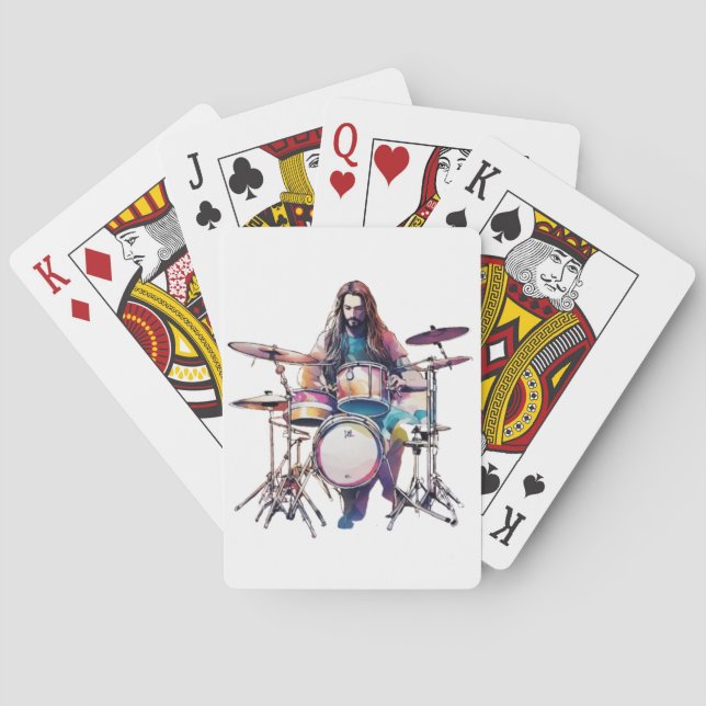 Rhythm in Motion: Drummer Performance Poste Playing Cards (Back)