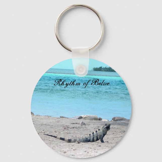 Rhythm of Belise Iguana by  the sea Key Ring (Front)