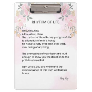 Rhythm Of Life - Hope filled Poem Clipboard
