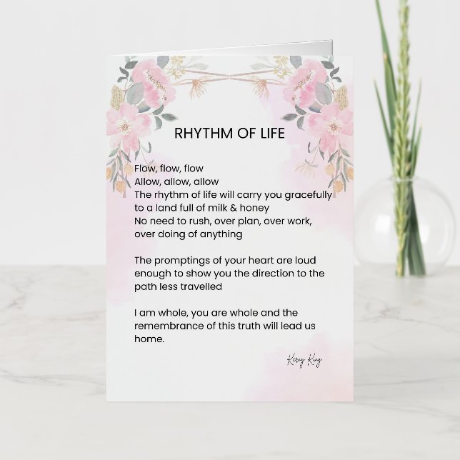 Rhythm Of Life - Hope filled Poem  Foil Greeting Card (Front)