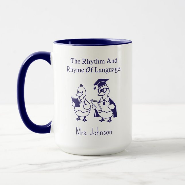 Rhythm & Rhyme Of Language Poetry Lover Design Mug (Left)