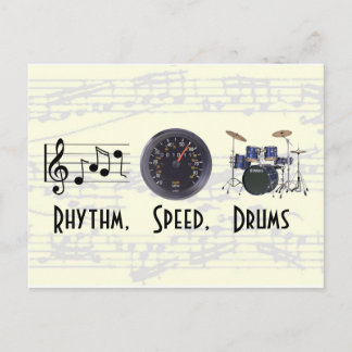 Rhythm, Speed, Drums Post Card