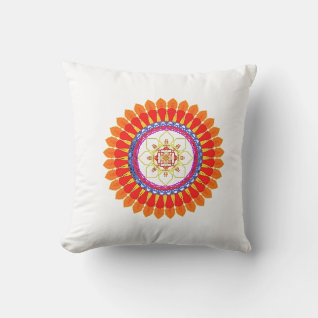 Rhythmic Euphoria Mandala  Cushion (Front)
