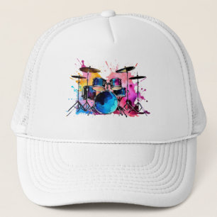 Rhythmic Explosion: A Percussionist's Dream Trucker Hat