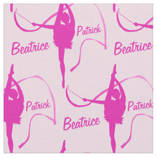 Rhythmic Gymnast girls pink name fabric