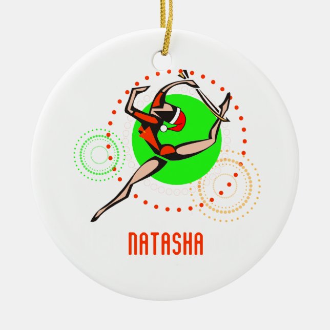 Rhythmic Gymnast Personalised Ornament (Front)