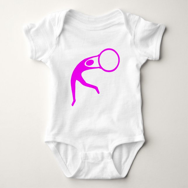 Rhythmic Gymnastic Figure - Magenta Baby Bodysuit (Front)