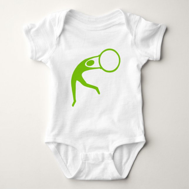 Rhythmic Gymnastic Figure - Martian Green Baby Bodysuit (Front)