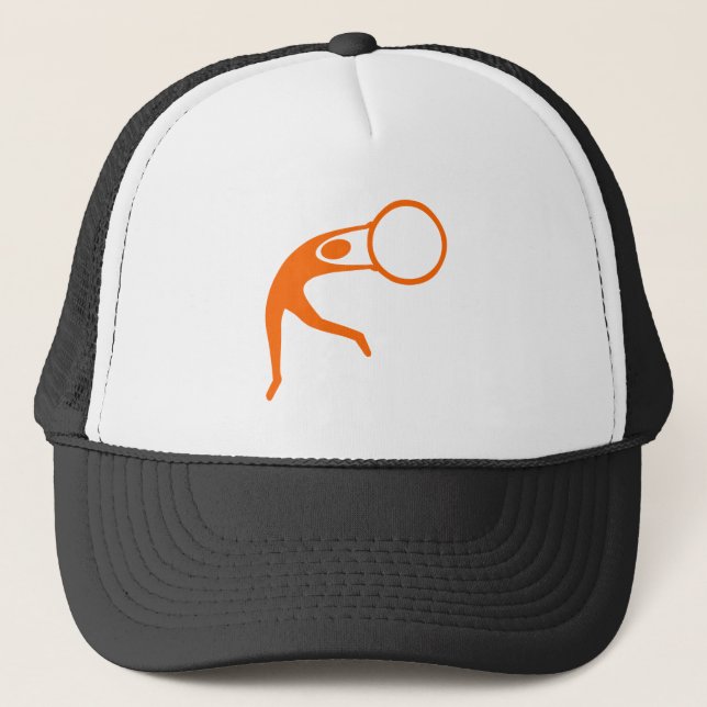 Rhythmic Gymnastic Figure - Orange Trucker Hat (Front)
