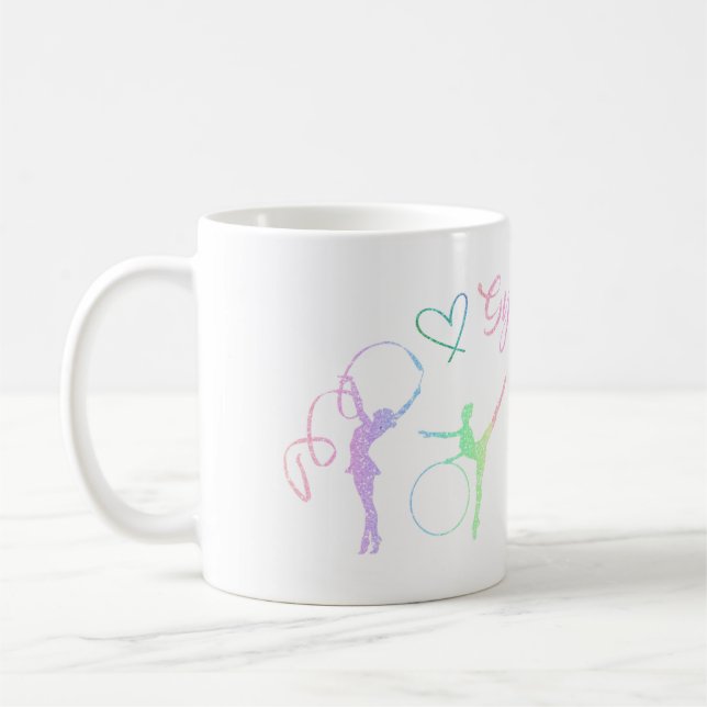 Rhythmic Gymnastic Rainbow Glitter Two-Tone C Coffee Mug (Left)