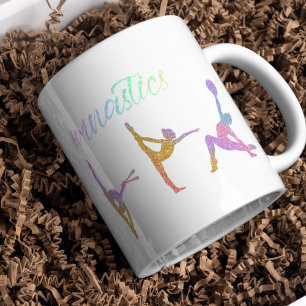 Rhythmic Gymnastic Rainbow Glitter Two-Tone C Coffee Mug