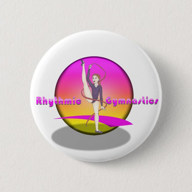 Rhythmic Gymnastics 6 Cm Round Badge (Front)
