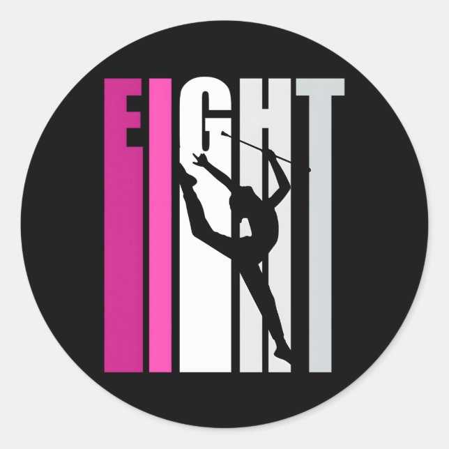 Rhythmic Gymnastics 8Th Baton Twirl Classic Round Sticker (Front)