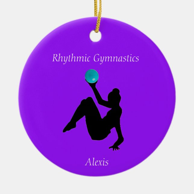 Rhythmic Gymnastics Ball Routine Ceramic Ornament (Front)