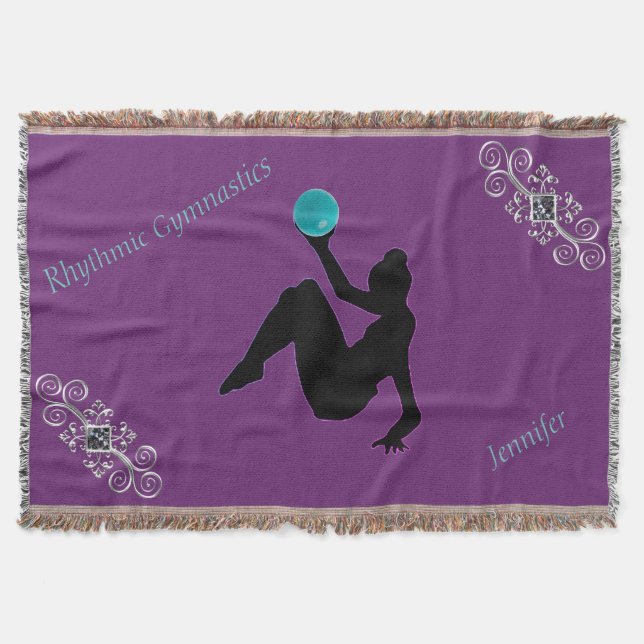Rhythmic Gymnastics Ball Routine Glam Throw Blanket (Front)