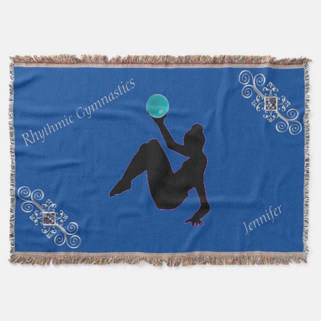 Rhythmic Gymnastics Ball Routine Glam Throw Blanket (Front)