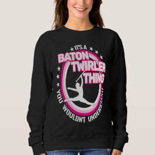 rhythmic gymnastics baton twirling retro for girl sweatshirt