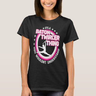 rhythmic gymnastics  baton twirling retro for girl T-Shirt