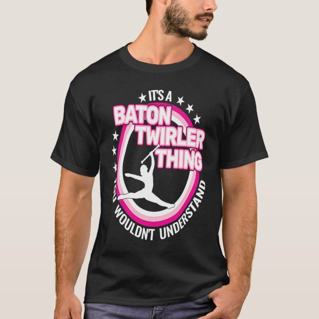 rhythmic gymnastics  baton twirling retro for girl T-Shirt (Front)