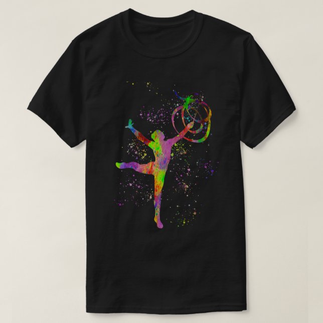 Rhythmic gymnastics competition in watercolor 26 T-Shirt (Design Front)