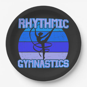 Rhythmic Gymnastics Distressed in Blue / Purple Paper Plate