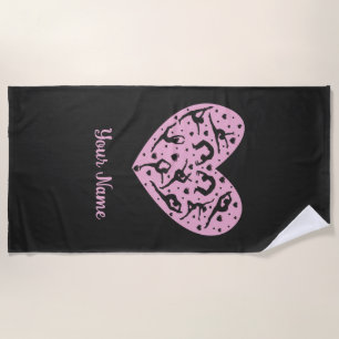 Rhythmic Gymnastics Heart Silhouette Beach Towel