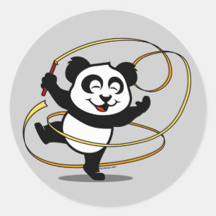 Rhythmic Gymnastics Panda Classic Round Sticker