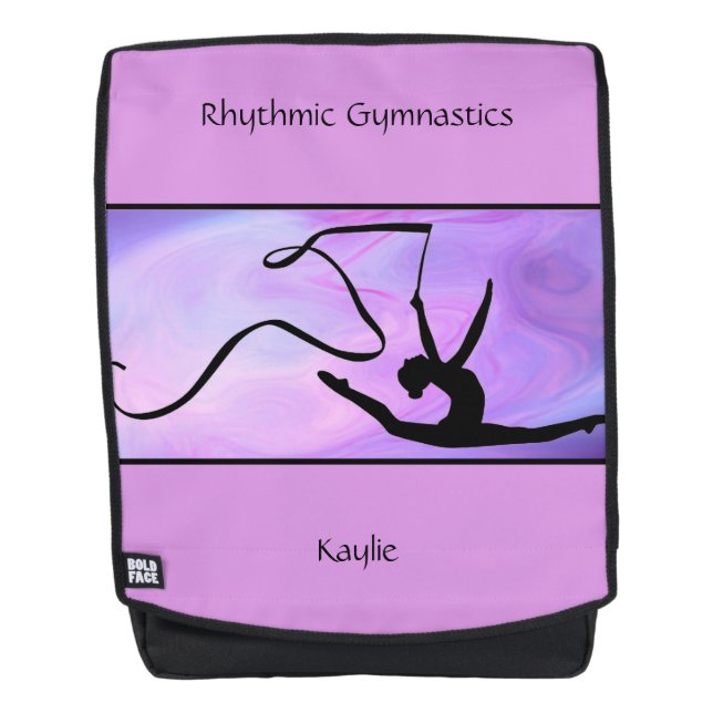 Rhythmic Gymnastics Purple Ribbon Backpack (Front)