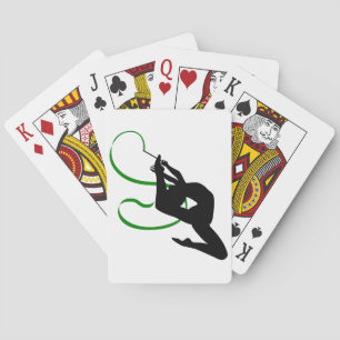 Rhythmic Gymnastics Ribbon Dancer Silhouette Playing Cards