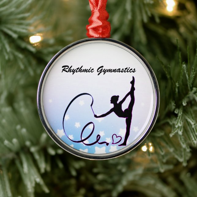 Rhythmic Gymnastics Ribbon Stars Metal Ornament (Tree)