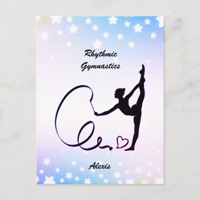 Rhythmic Gymnastics Ribbon Stars Postcard (Front)