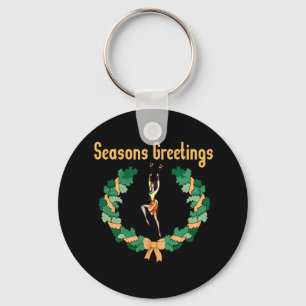 Rhythmic Gymnastics Seasons Greetings Key Ring