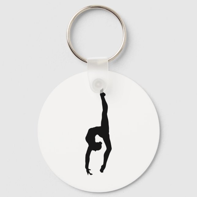Rhythmic Gymnastics Silhouette Key Ring (Front)