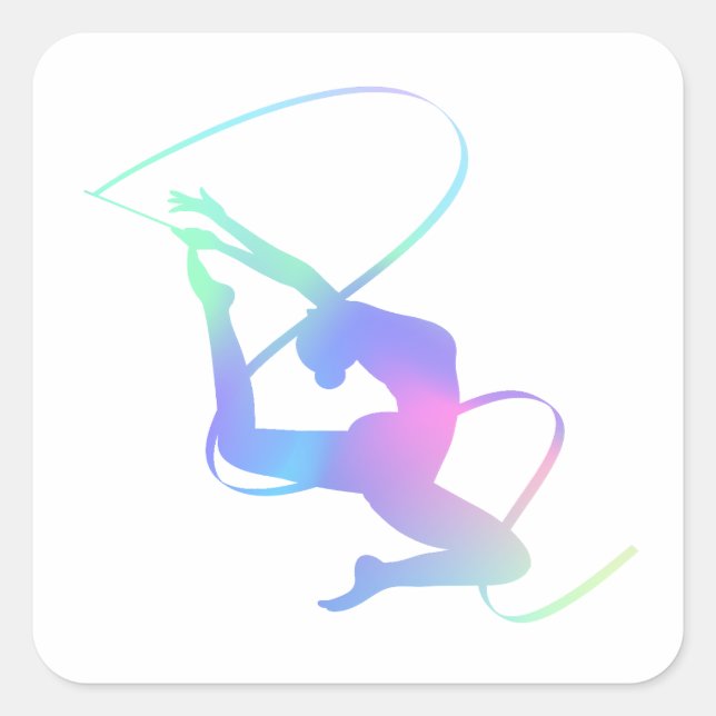 Rhythmic Gymnastics with ribbon Square Sticker (Front)