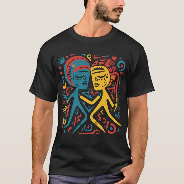 Rhythmic Harmony Abstract Art Tee (Front)