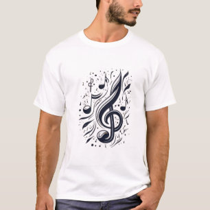 Rhythmic Harmony: Floating Musical Note T-Shirt
