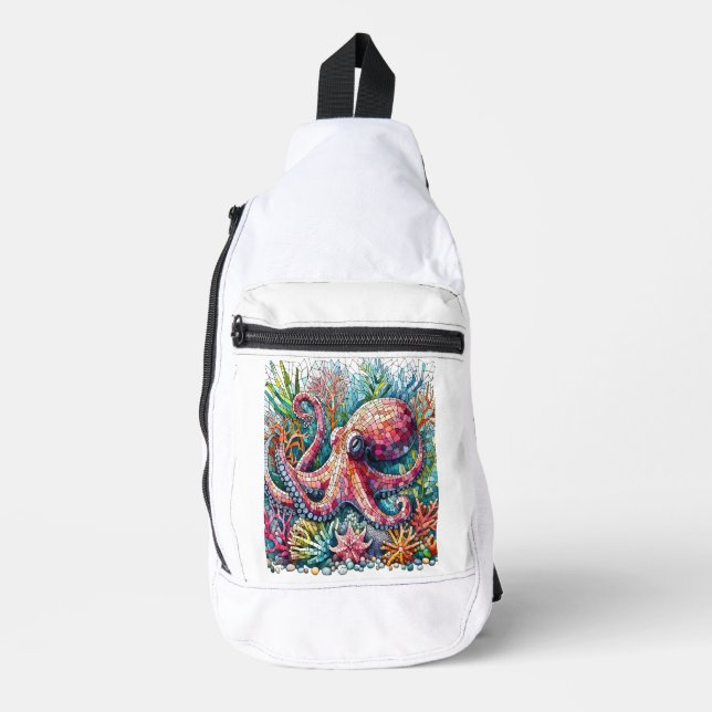 Rhythmic Octopus Jamming on Drums Sling Bag (Front)