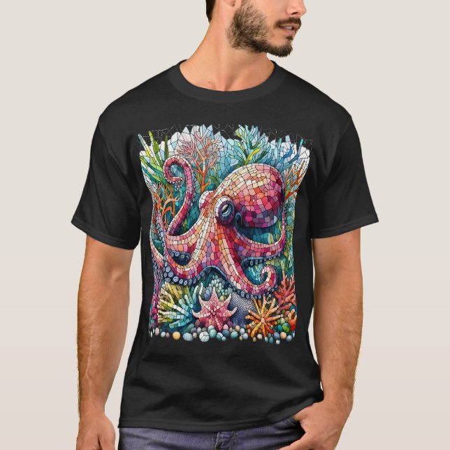 Rhythmic Octopus Jamming on Drums T-Shirt (Front)