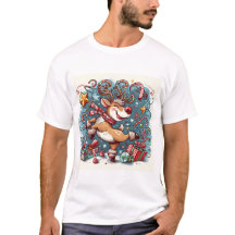 Rhythmic Reindeer Vibes Men's T-Shirt