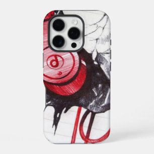 Rhythmic Skull Red Headphones Dark Art Designer Ho iPhone Case
