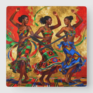 Rhythms in Colour – Black History Celebration Square Wall Clock