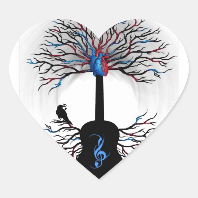 Rhythms of the Heart - ( surreal guitar art ) Sticker (Front)