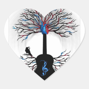 Rhythms of the Heart - ( surreal guitar art ) Sticker