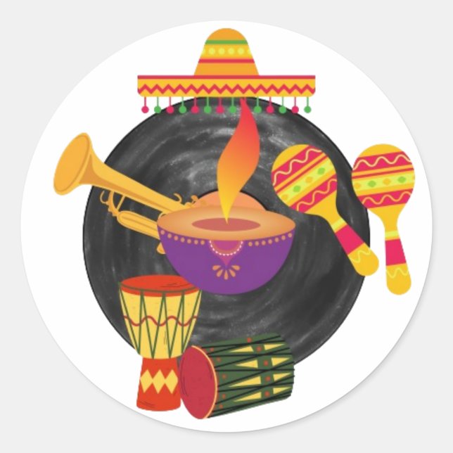 Rhythms of the World Classic Round Sticker (Front)